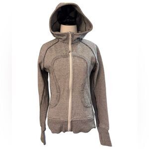 Lululemon Scuba Hoodie You Are Beautiful White Black Micro Stripe